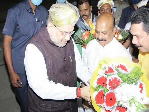 Amit Shah arrives in Karnataka for two-day visit