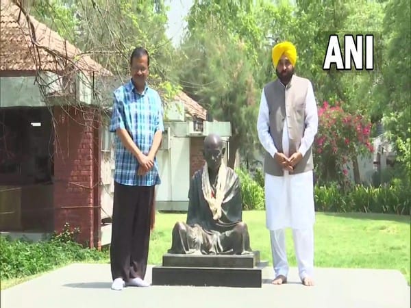 AAP gears up for Gujarat polls; Kejriwal, Bhagwant Mann visit Sabarmati Ashram in Ahmedabad