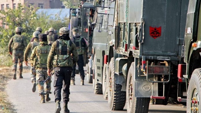 File photo of army personnel deployed in Kashmir's Pulwama | ANI