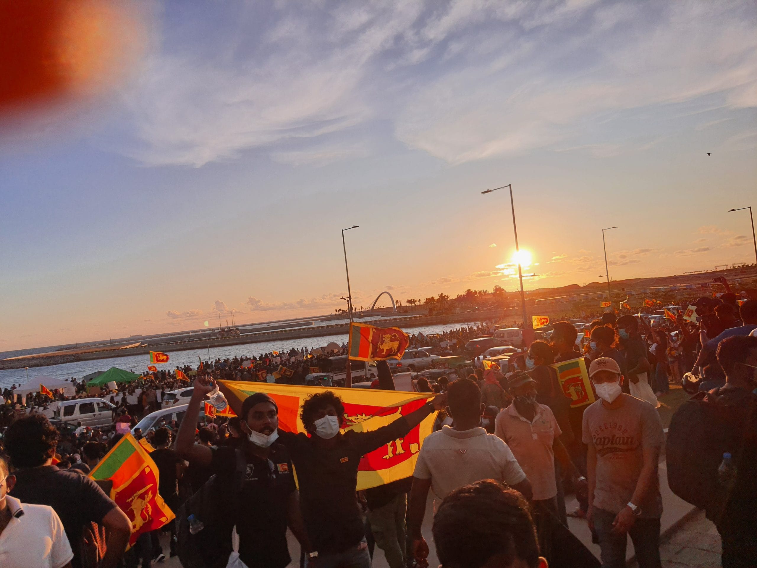 Some of the protesters are resolutely staying back at the venue since, sleeping in temporary tents and under trees, braving heavy thunderstorms, such as the one Colombo experienced last week. | Photo: Regina Mihindukulasuriya