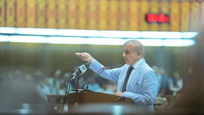 File photo of Shehbaz Sharif in National Assembly, Pakistan | Facebook/ShehbazSharif