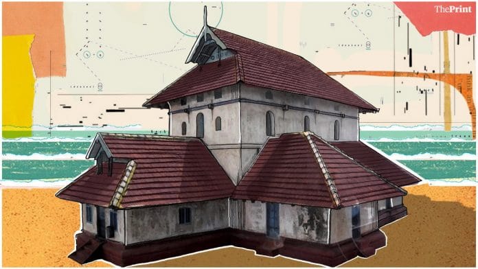 The Cheraman Juma Masjid, built c. 629 CE. According to legend, its construction was ordered by a Chera king who converted to Islam | Illustration by Soham Sen | ThePrint