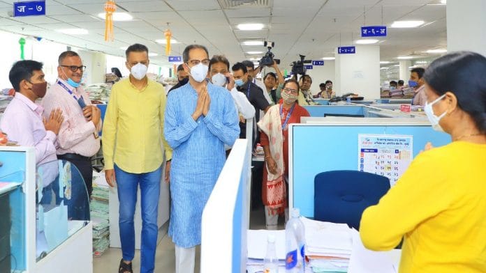 Maharashtra CM Uddhav Thackeray at Mantralaya on Wednesday | Twitter | @CMOMaharashtra
