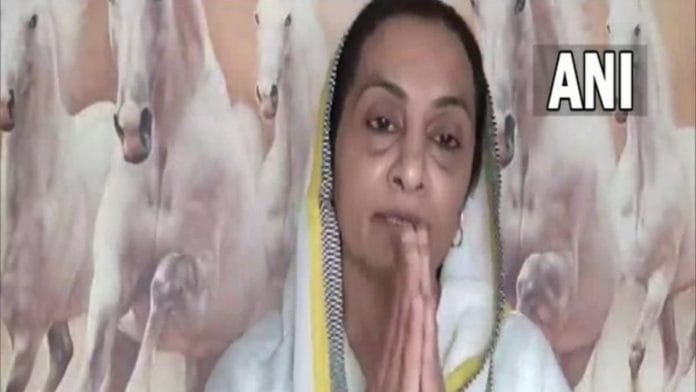 NCP Mumbai north district working president Fahmida Hasan Khan | Photo: Screengrab from Fahmida Hasan Khan's self made video/ANI