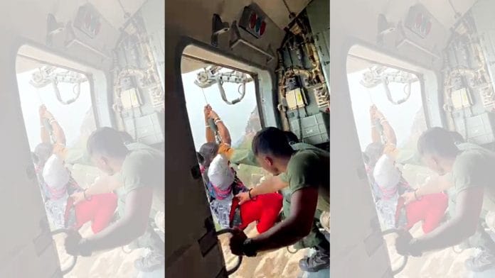 IAF personnel rescue people trapped in the ropeway accident in the Trikut Hills, Jharkhand, on 12 April | ANI