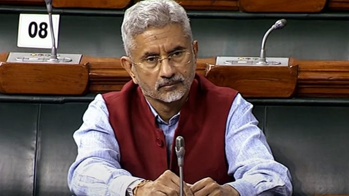 External Affairs Minister Dr S. Jaishankar in the Lok Sabha during the second part of Budget Session of Parliament. | Photo: ANI