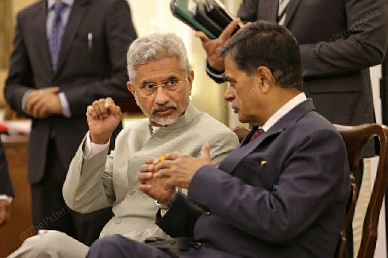 Union ministers S. Jaishankar and R.K. Singh at Hyderabad House | Photo: Praveen Jain | ThePrint