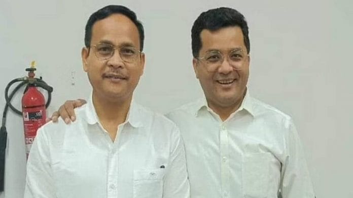 UPPL candidate Rwngwra Narzary, BJP candidate Pabitra Margherita (Photo:Twitter/Himanta Biswa Sarma)