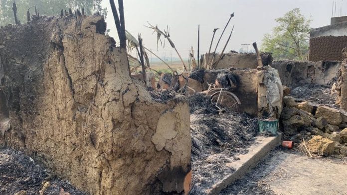 The charred home of one of the victims in Bogtui | Photo: Sreyashi Dey | ThePrint