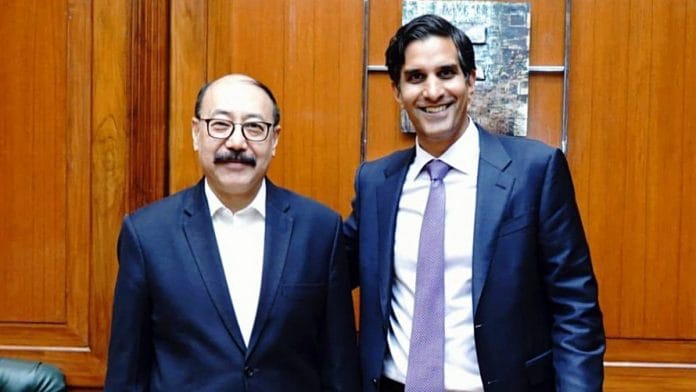 Foreign Secretary Harsh Vardhan Shringla with US Dy National Security Advisor for International Economics Daleep Singh, in New Delhi | ANI