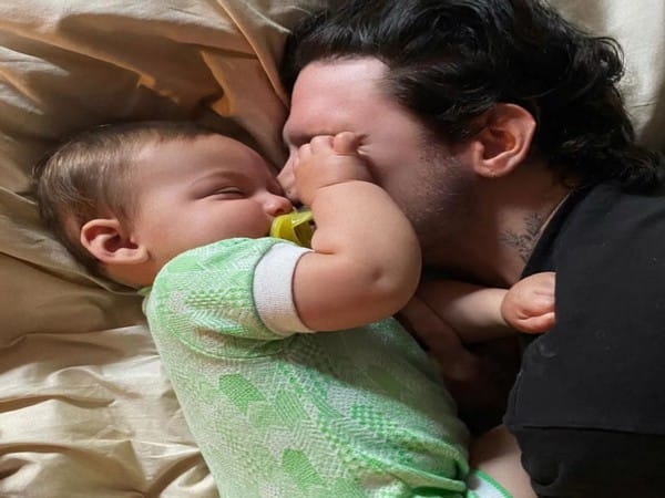 Halsey shares adorable picture of her baby snuggling into dad Alev Aydin's arms