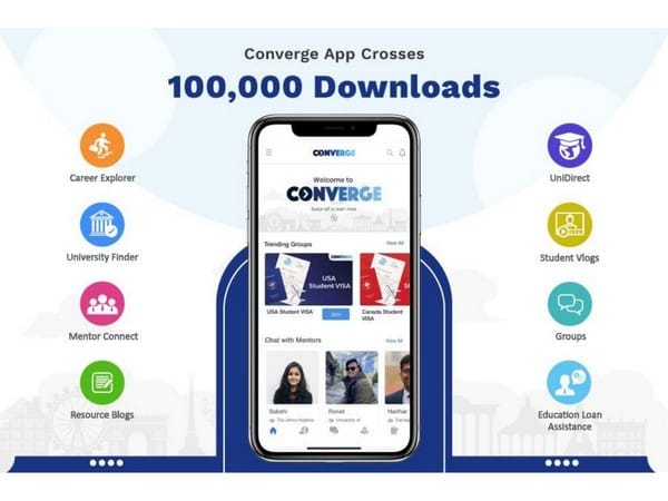 Converge App powered by Collegepond crosses 1 lakh downloads milestone!