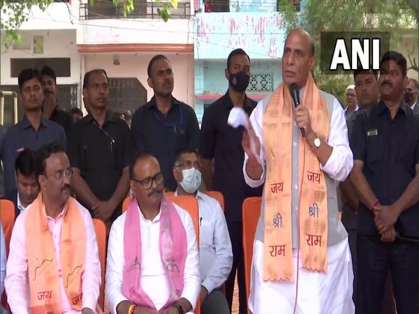 Rajnath Singh extends Navratri greetings to party workers in Lucknow
