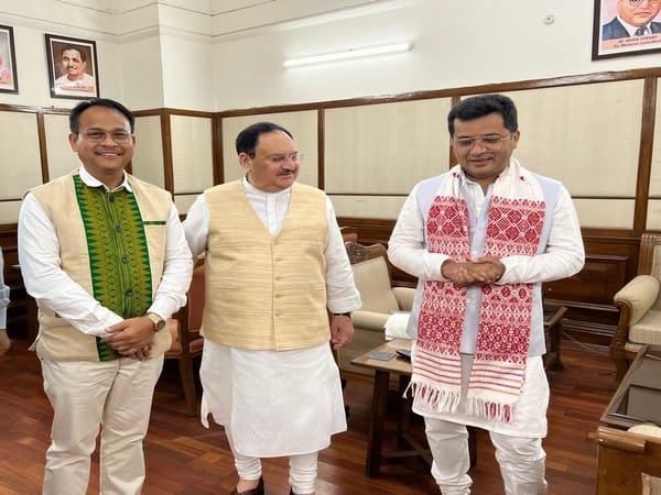 Newly sworn-in RS MPs Pabitra Gogoi Margherita, Rwngwra Narzary meet BJP chief JP Nadda
