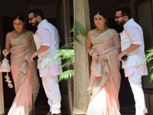 Kareena Kapoor, Saif Ali Khan twin in pink at Ranbir, Alia's wedding ceremony
