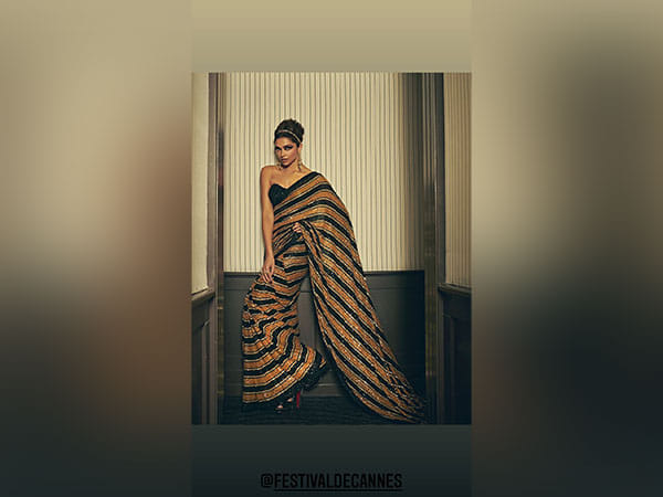Cannes 2022: Deepika Padukone opts for shimmery golden-black saree at red carpet opening ceremony