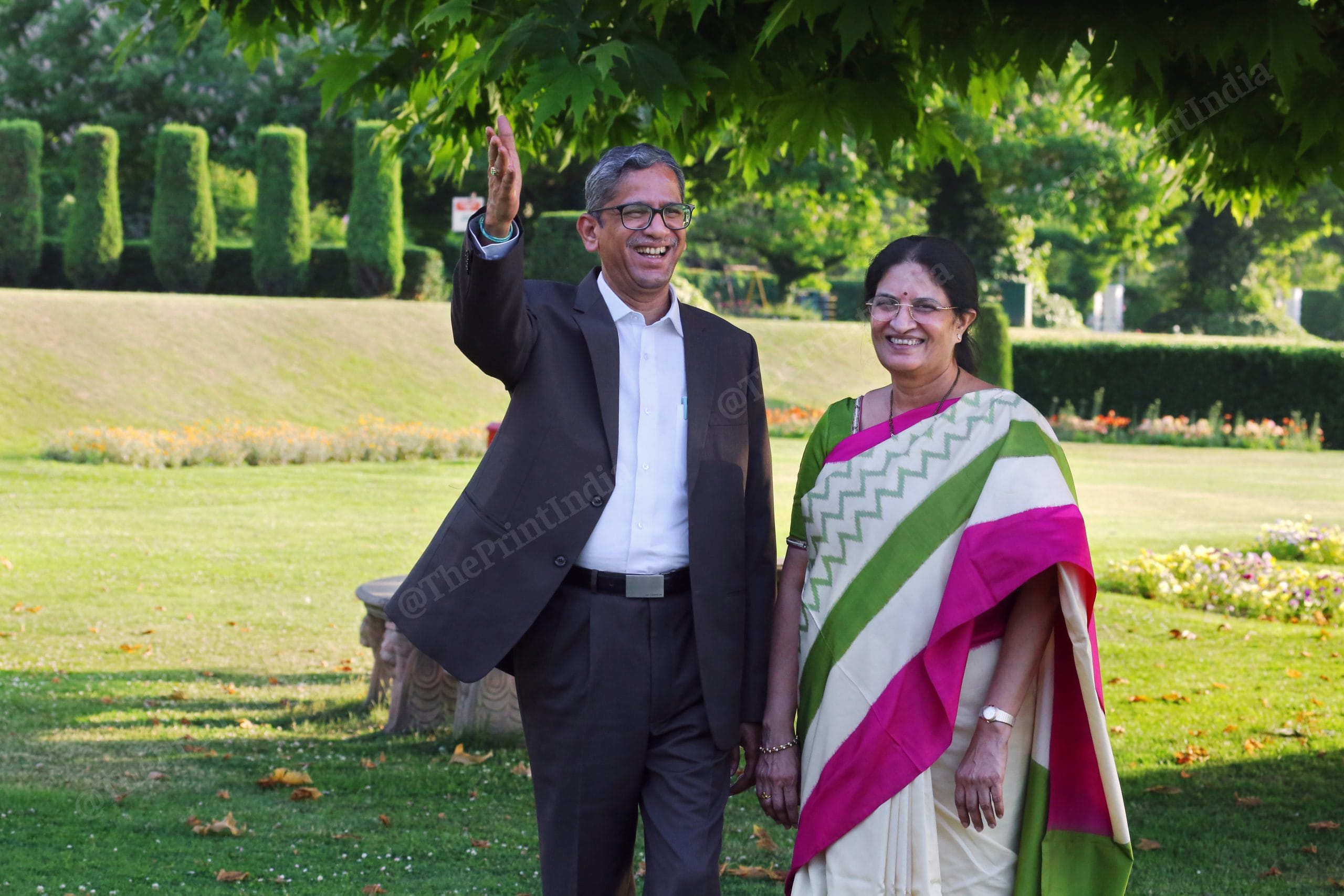 CJI Ramana and his wife Sivamala at The Lalit hotel in Srinagar | Photo: Praveen Jain | ThePrint