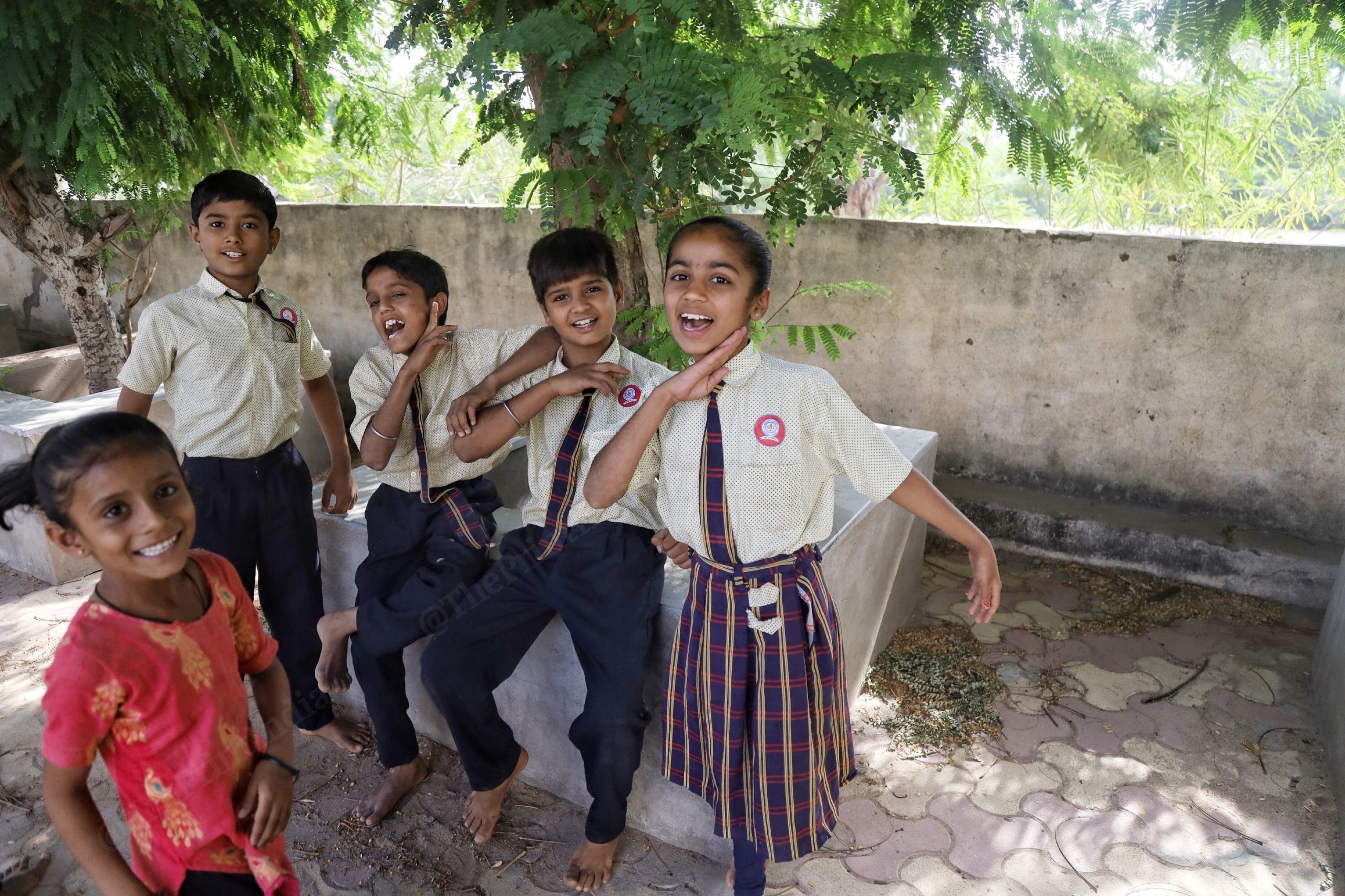 Students of Shree Shakti Nagar school pose for the camera | Photo: Manisha Mondal | ThePrint