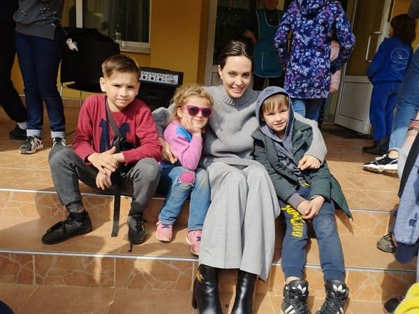 Angelina Jolie meets children, visits cafe in Ukraine's Lviv
