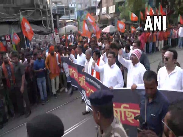 West Bengal: Marking one year of post-poll violence, BJP holds protest march in Kolkata