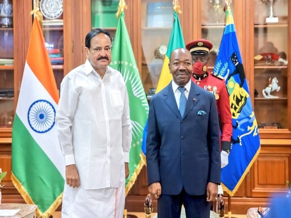 Vice President M. Venkaiah Naidu meets Gabon President in Libreville