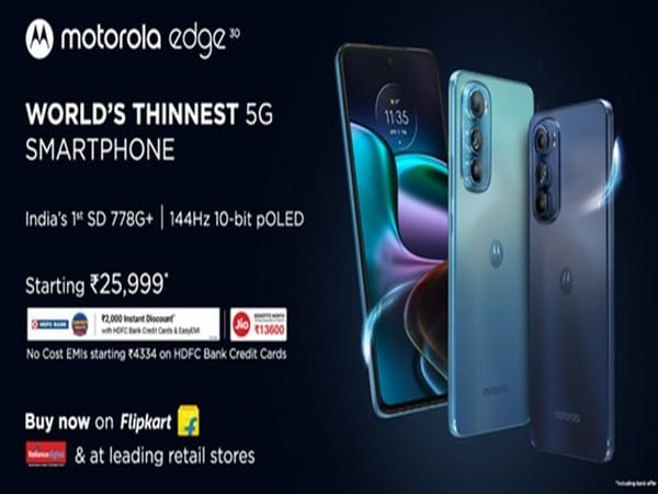 Motorola edge 30, world's thinnest 5G smartphone goes on sale from today 12 pm 