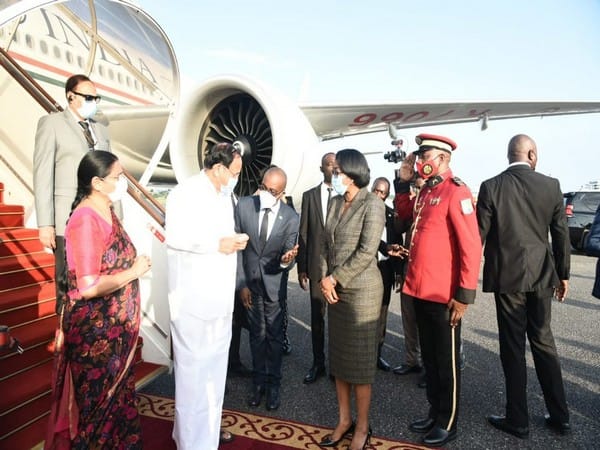 Vice President Naidu discusses development with Gabon Prez, PM