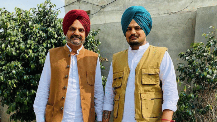 Punjabi singer Sidhu Moosewala (right) with his father Balkaur Singh | Pic courtesy: Instagram/ @sidhu_moosewala