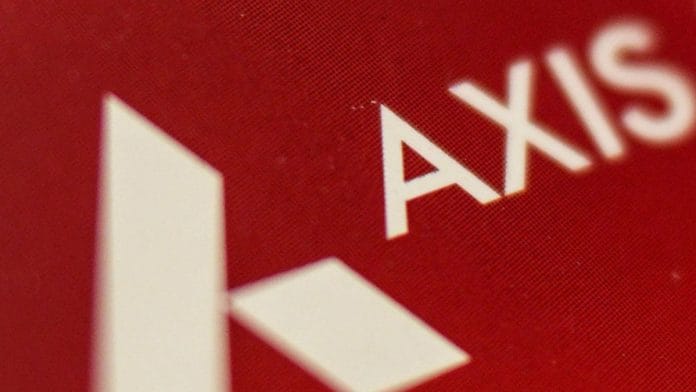 An Axis Bank Ltd. brochure sits inside a bank branch in Mumbai | Representational image | Bloomberg