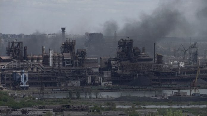 A view shows the Azovstal steel plant in the city of Mariupol on 10 May, 2022, amid the ongoing Russian military action in Ukraine | Photographer: -/AFP/Getty Images via Bloomberg