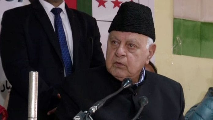 File image of National Conference chief and former Jammu & Kashmir CM Farooq Abdullah | ANI photo