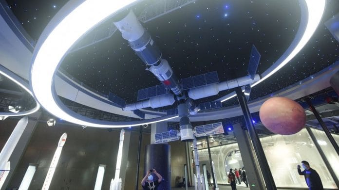 A model of China's Tiangong space station is seen at the Apsara Conference in Hangzhou, China | Bloomberg file image