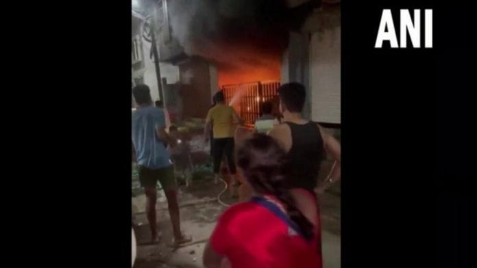 Visuals of fire in a residence in Indore (Photo/ANI)