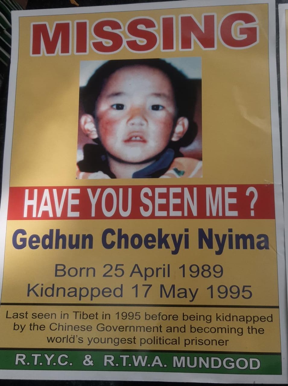 Pamphlets distributed by Tibetan activists during the bike rally | Photo Courtesy: Chonen Dolma