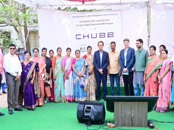 Top management from Chubb visit a government school in Hyderabad