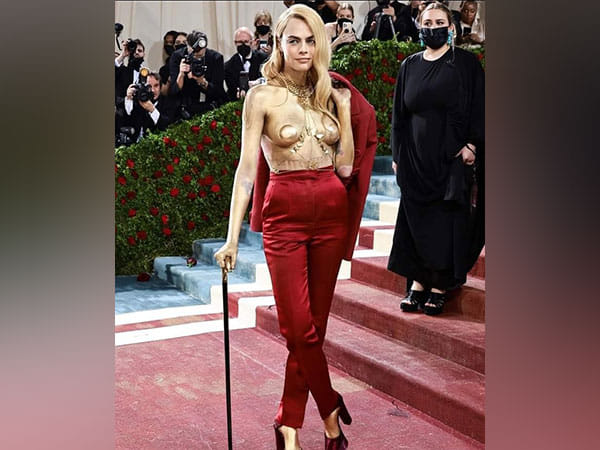 Cara Delevingne attends Met Gala 2022 topless
