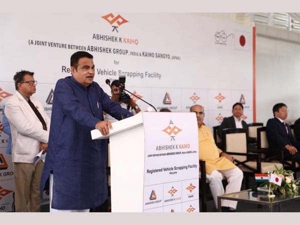 Nitin Gadkari, Minister of Road Transport & Highways inaugurates New Vehicle Scrapping Facility by Abhishek Group and Kaiho Sangyo Japan
