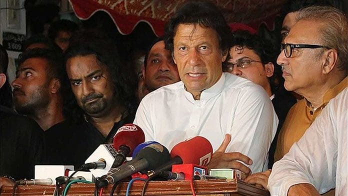 Pakistan Tehreek-e-Insaf leaders Imran Khan and Arif Alvi, during 2018 electoral campaign | Credit: Wikimedia Commons