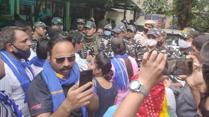 Protest outside the DCW office Wednesday | Photo: Sukriti Vats | ThePrint