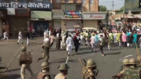 A ruckus broke out at Jalori Gate area, Jodhpur on 3 May 2022 | Photo: Twitter/@ANI