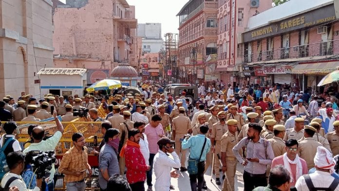 Police personnel deployed outside the Gyanvapi mosque in Varanasi | ANI