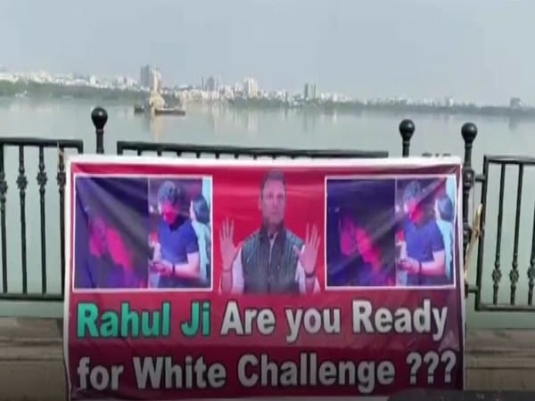 Ahead of Rahul Gandhi's Telangana visit, banners challenging him for drug test spotted in Hyderabad