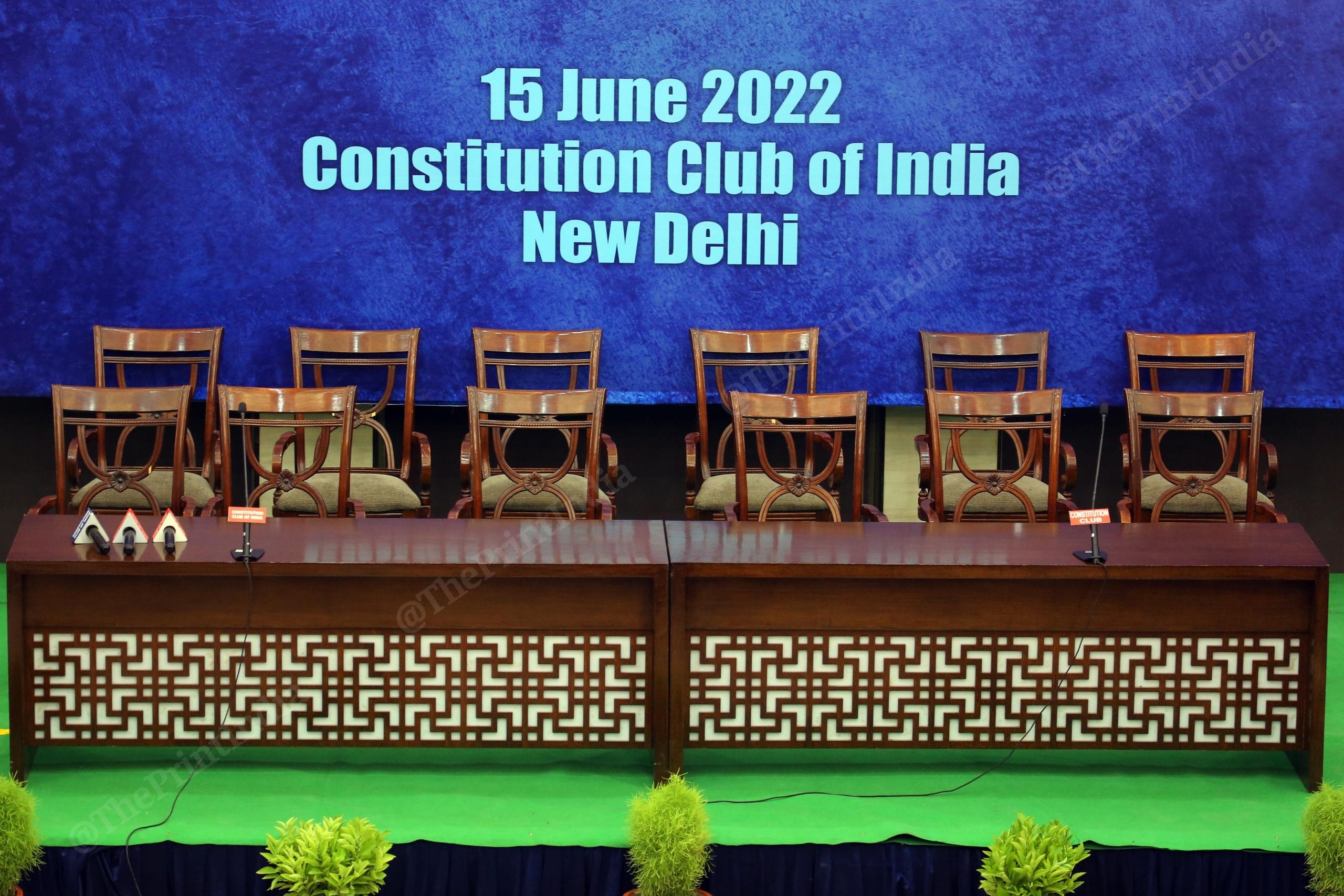 The venue all set for Wednesday's opposition parties meeting | Photo: Praveen Jain | ThePrint