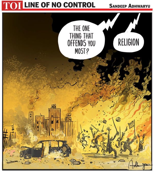 Sandeep Adhwaryu | Times of India | Twitter/@CartoonistSanSandeep Adhwaryu