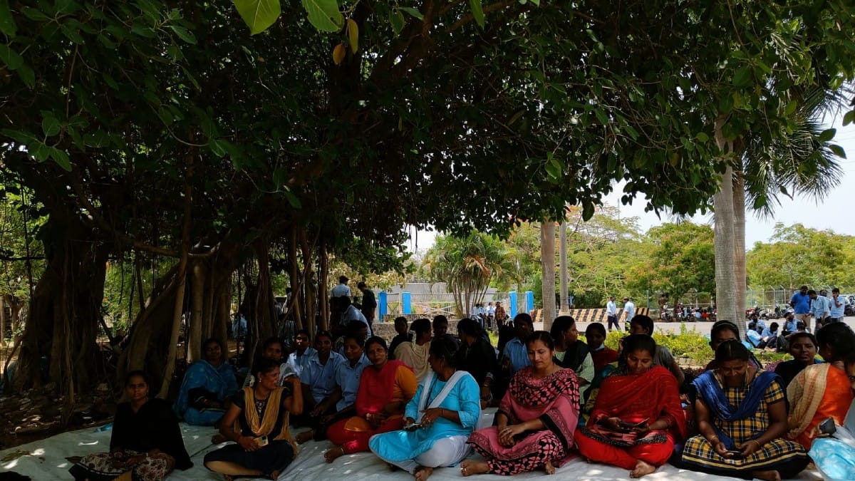 Female workers protesting at Ford's Chennai plant | Sowmiya Ashok | ThePrint