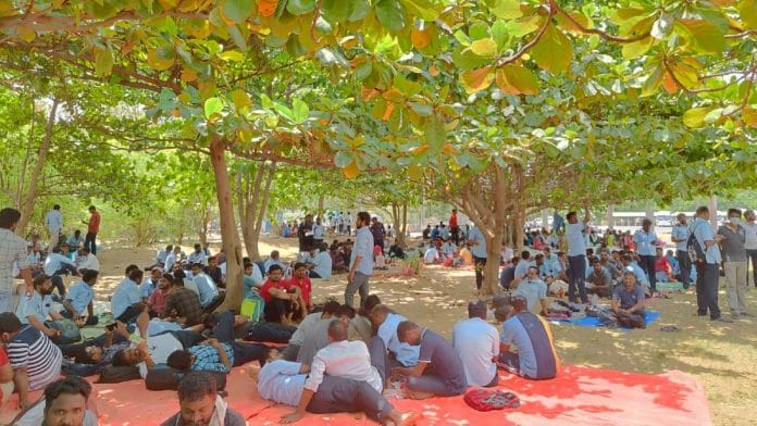 Workers protesting at Ford's Chennai plant | Sowmiya Ashok | ThePrint