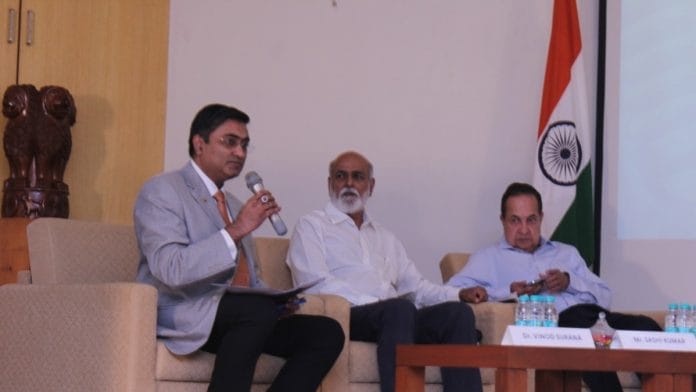 (L-R) Vinod Surana, Sashi Kumar, and N. Ram | By special arrangement