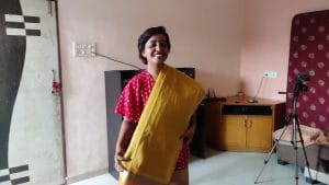 Bindoo with her Haldi ceremony saree | Shubhangi Misra | ThePrint