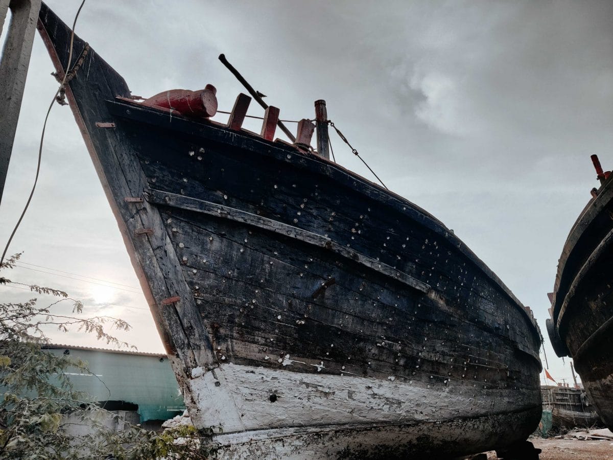 Boats docked at Vinod Masani's shed | Photo Credit: Shubhangi Misra