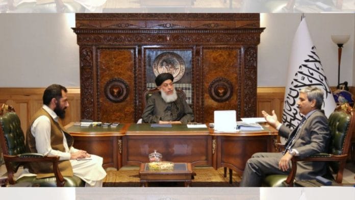 Afghanistan’s Deputy Foreign Minister Sher Mohammad Abbas Stanikzai with J.P. Singh, Joint Secretary (Pakistan, Afghanistan and Iran Division), Ministry of External Affairs, earlier this month | Source: Ministry of Foreign Affairs, Islamic Emirate of Afghanistan | Mfa.gov.af/en/home-2/